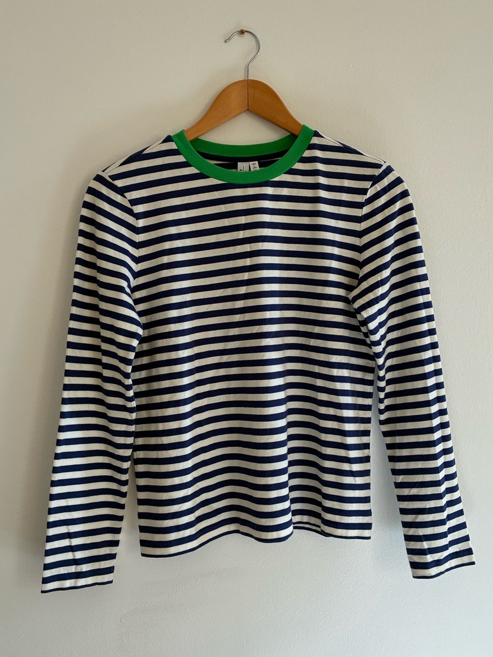 Paris Atelier & Other Stories Navy & White Striped Long-Sleeve Top